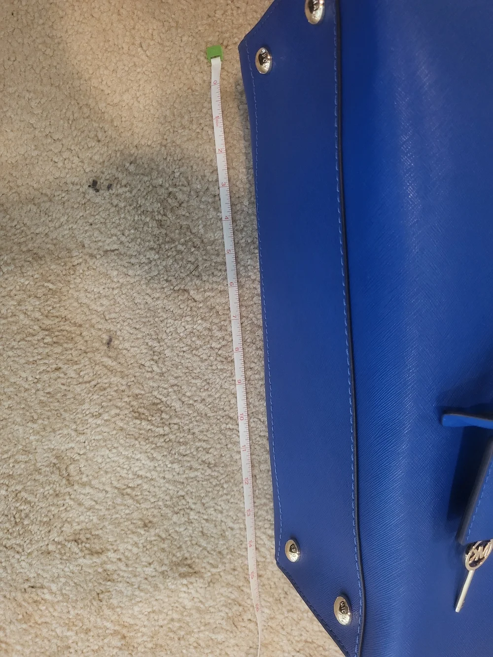 Michael Kors Blue Leather Satchel And Laptop Briefcase with Gold Hardware